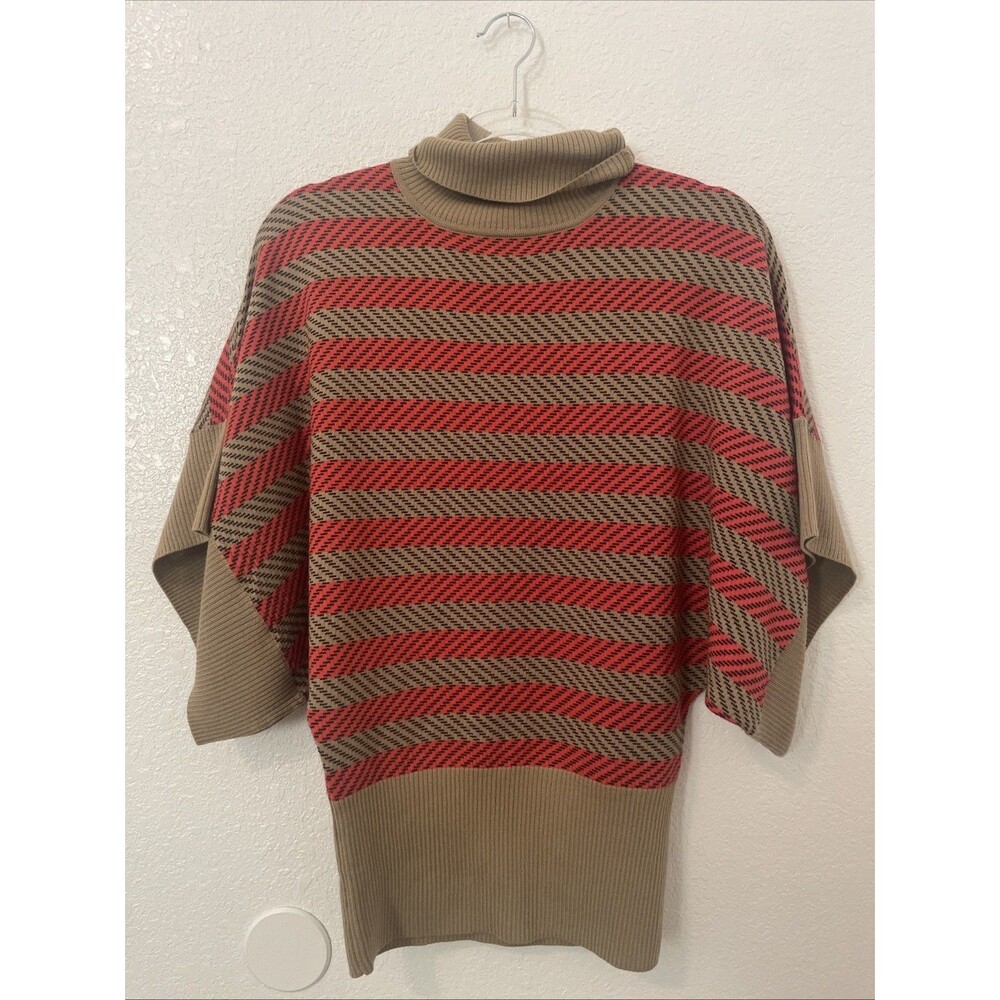 Trina Turk 100% Merino Wool Top Unique Turtleneck Sweater Womens Size M